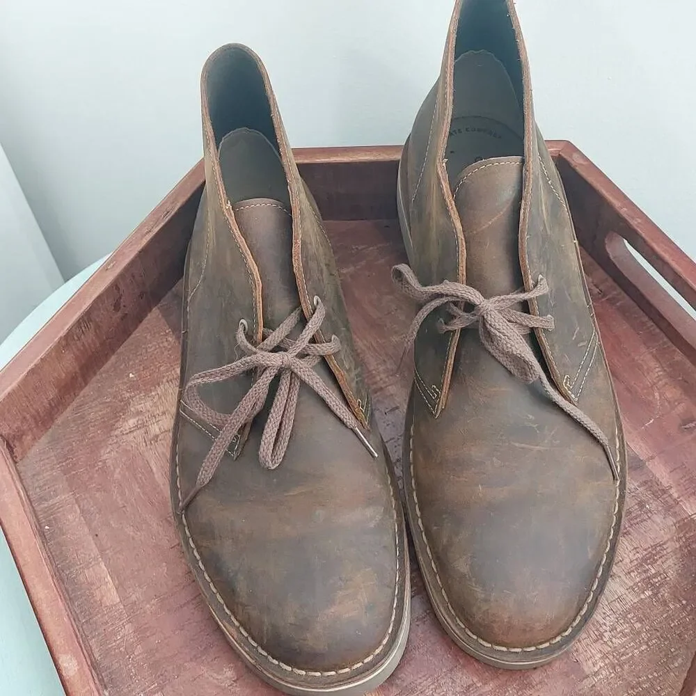 Clarks Bushacre II Beeswax Brown Leather Desert Chukka Boot Size 12